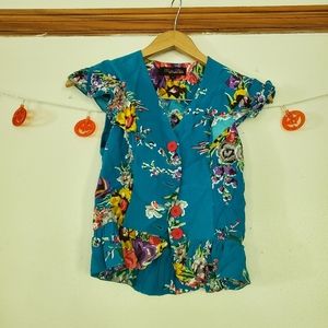 Torquoise floral top